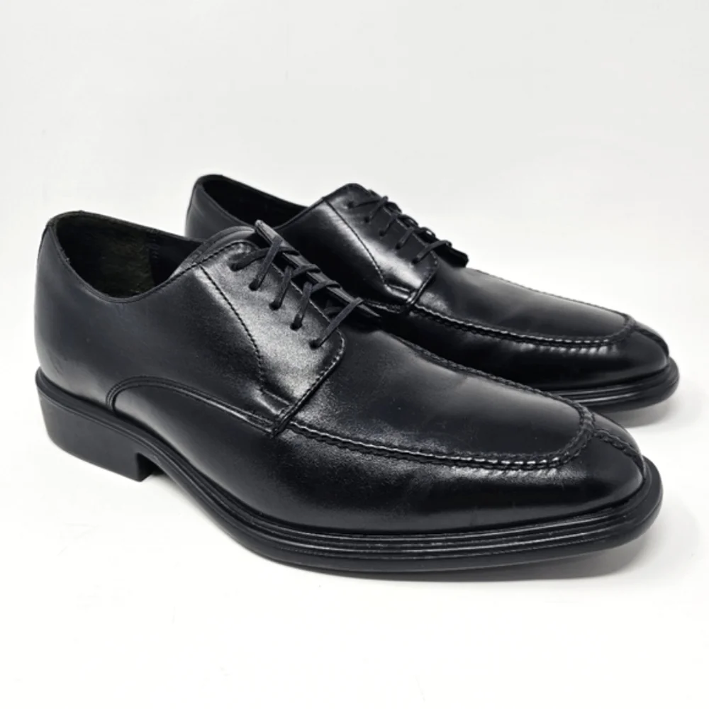 Niel M Black Leather President Oxfords Mens Size 9‎ D Lace Up Split Toe Shoes